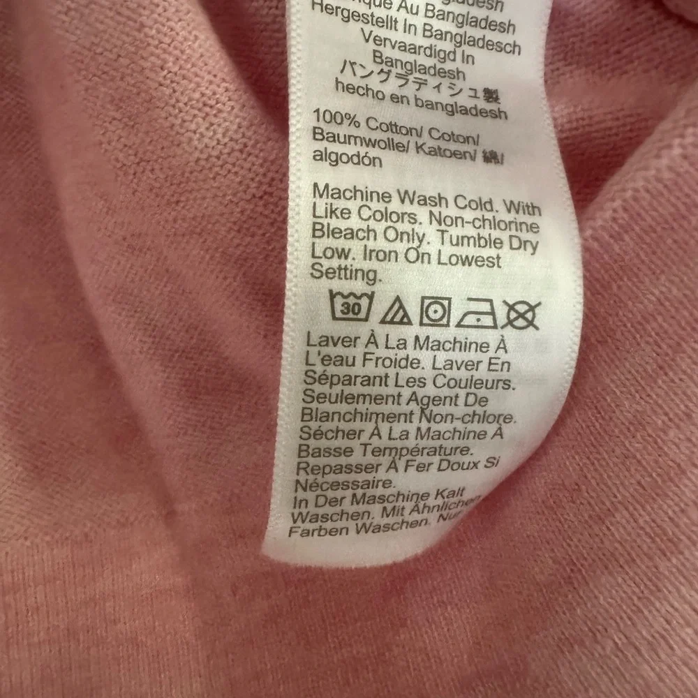 J. Crew Pink Crewneck Sweater with Ribbed Trim